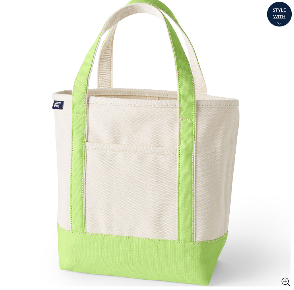 Medium Natural 5 Pocket Open Top Canvas Tote Bag