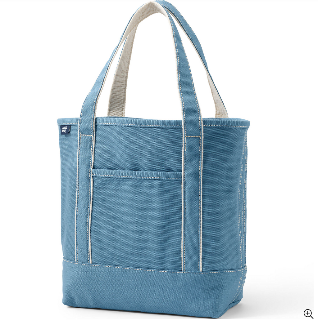Medium Solid Color 5 Pocket Open Top Canvas Tote Bag