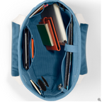 Medium Solid Color 5 Pocket Open Top Canvas Tote Bag