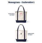 Medium Solid Color 5 Pocket Open Top Canvas Tote Bag