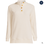 Women's Long Sleeve Waffle Knit Button Placket Top