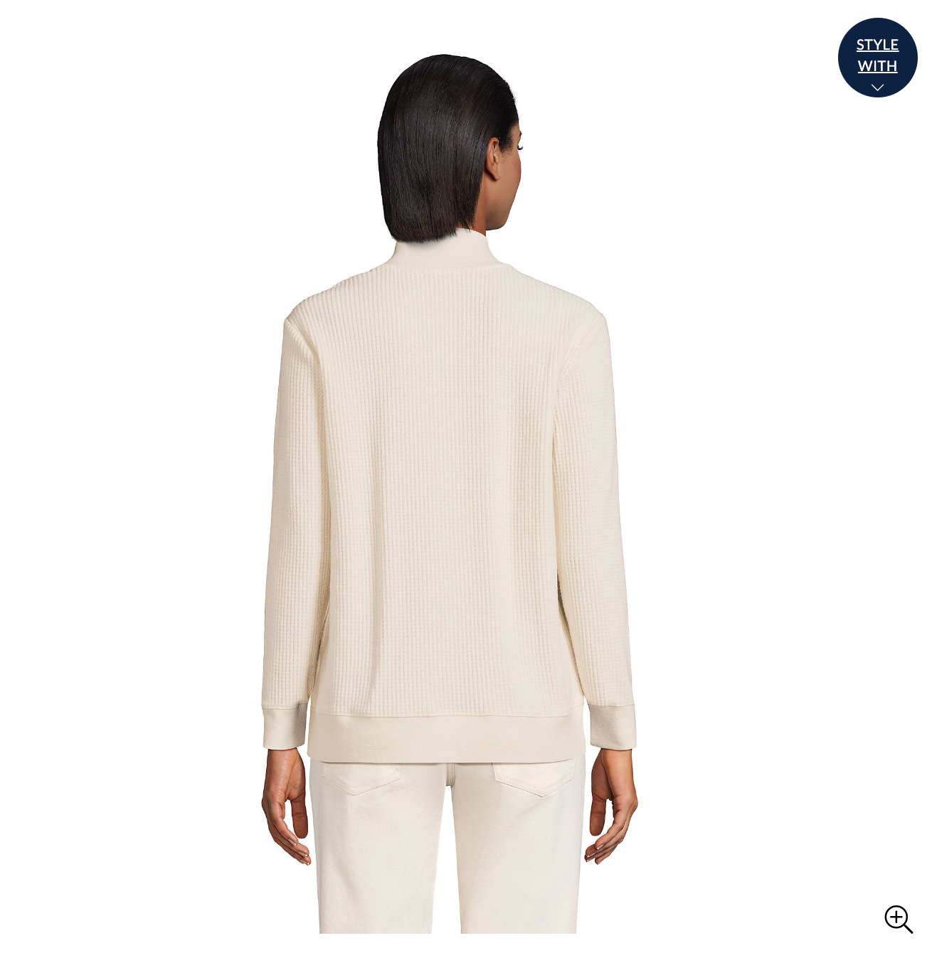 Women's Long Sleeve Waffle Knit Button Placket Top