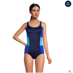 Women's Chlorine Resistant Scoop Neck Soft Cup Tugless Sporty One Piece Swimsuit