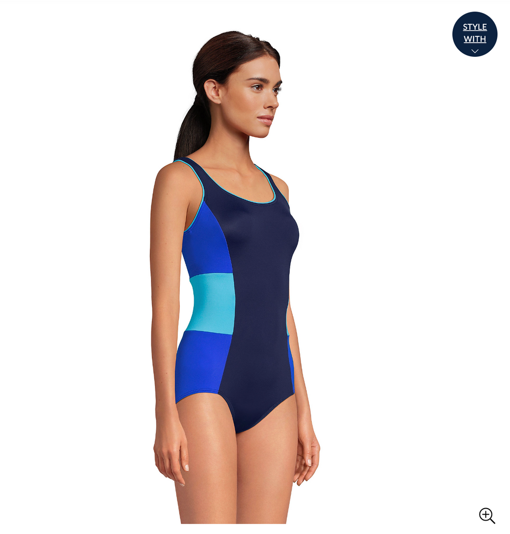 Women's Chlorine Resistant Scoop Neck Soft Cup Tugless Sporty One Piece Swimsuit