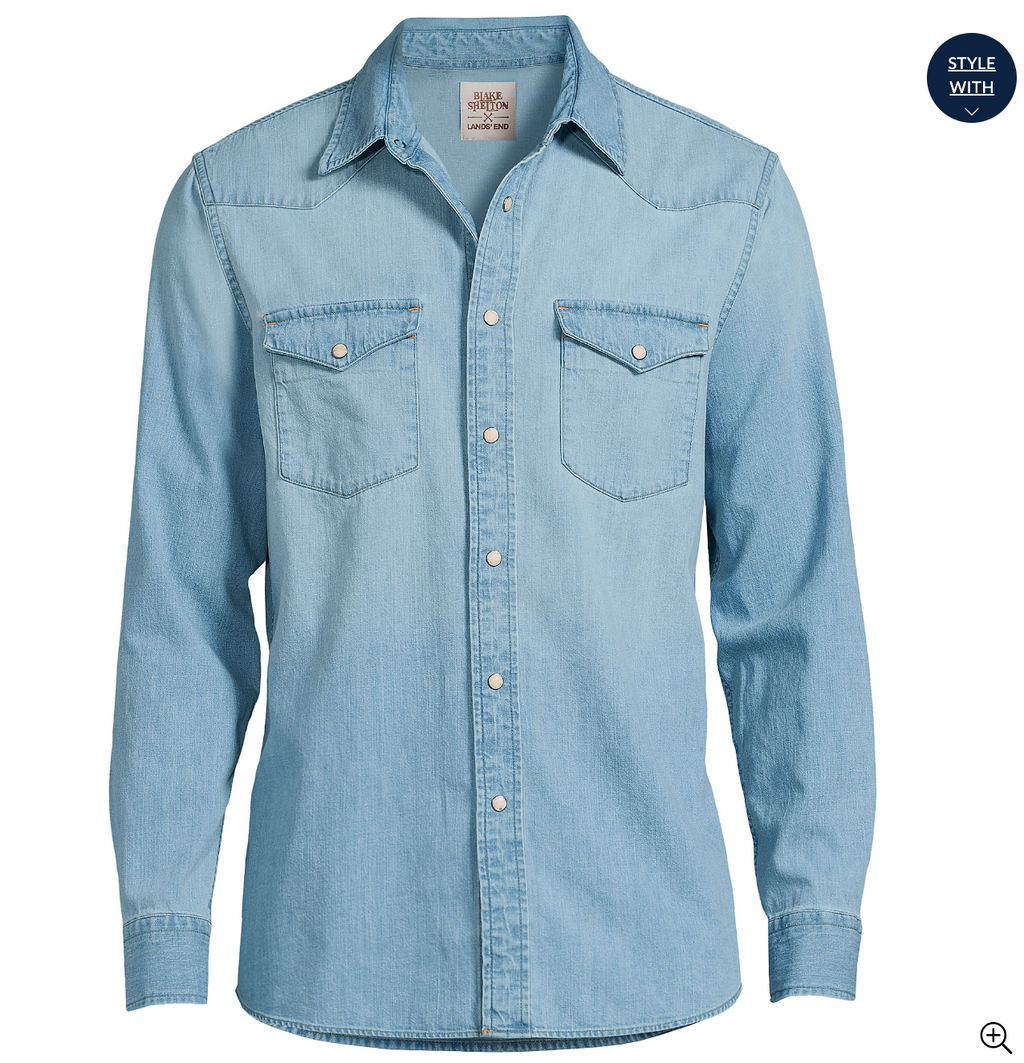 Blake Shelton x Lands' End Men's Traditional Fit Western Shirt