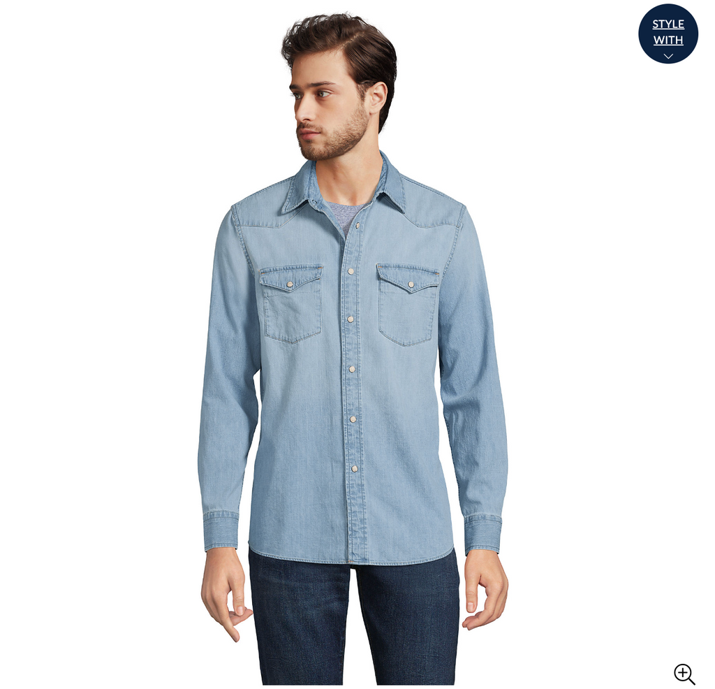 Blake Shelton x Lands' End Men's Traditional Fit Western Shirt