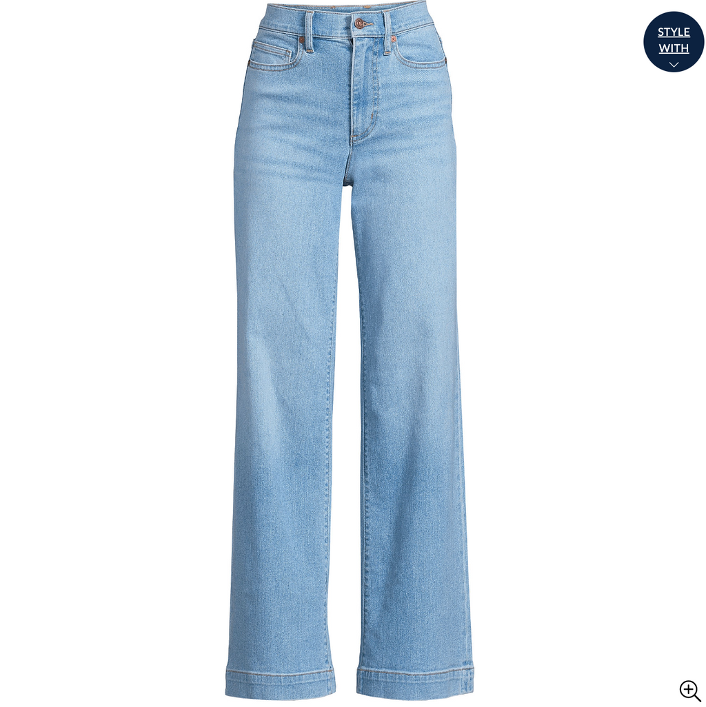 Women's Recover High Rise Wide Leg Blue Jeans