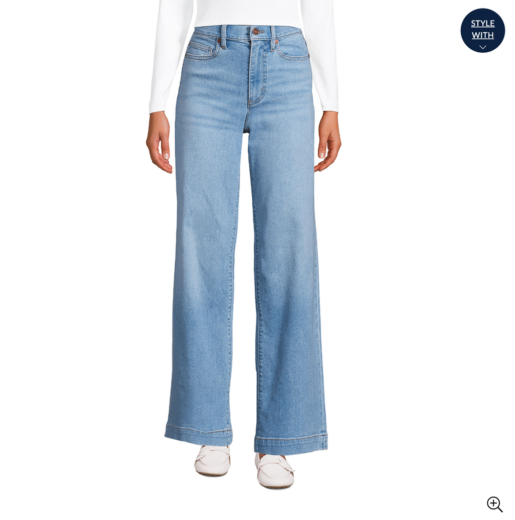 Women's Recover High Rise Wide Leg Blue Jeans