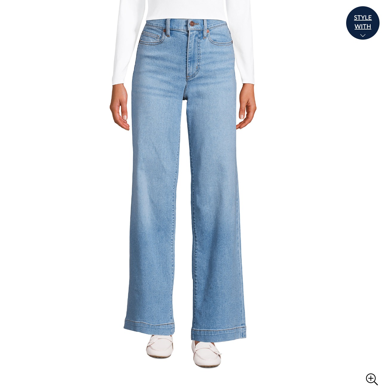 Women's Recover High Rise Wide Leg Blue Jeans