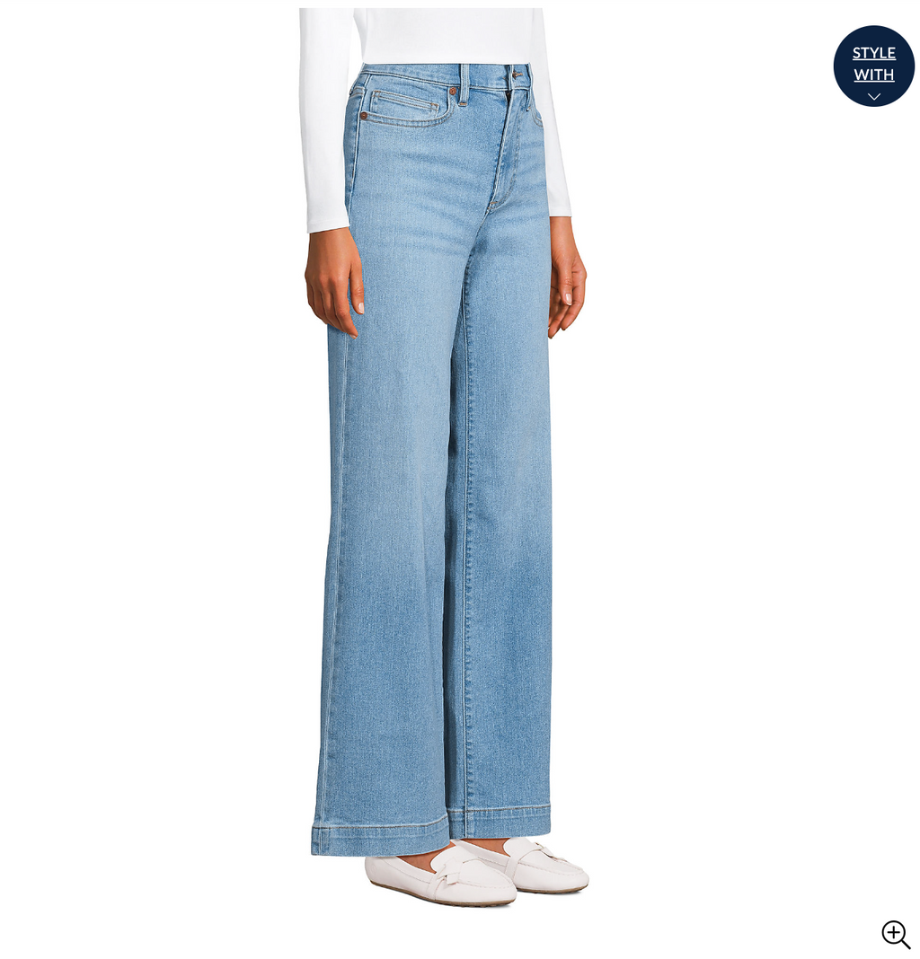 Women's Recover High Rise Wide Leg Blue Jeans
