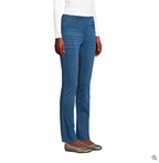 Women's Starfish Mid Rise Pull On Knit Denim Straight Jeans