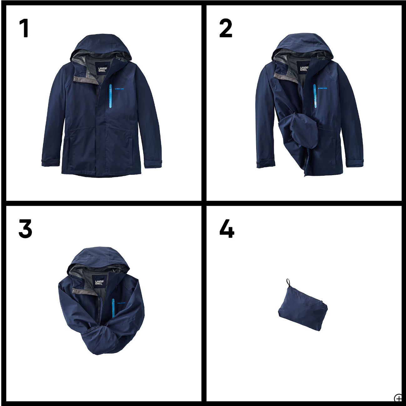 Men's Waterproof Hooded Packable Rain Jacket