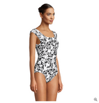 Women's Chlorine Resistant Tummy Control Cap Sleeve X-Back One Piece Swimsuit