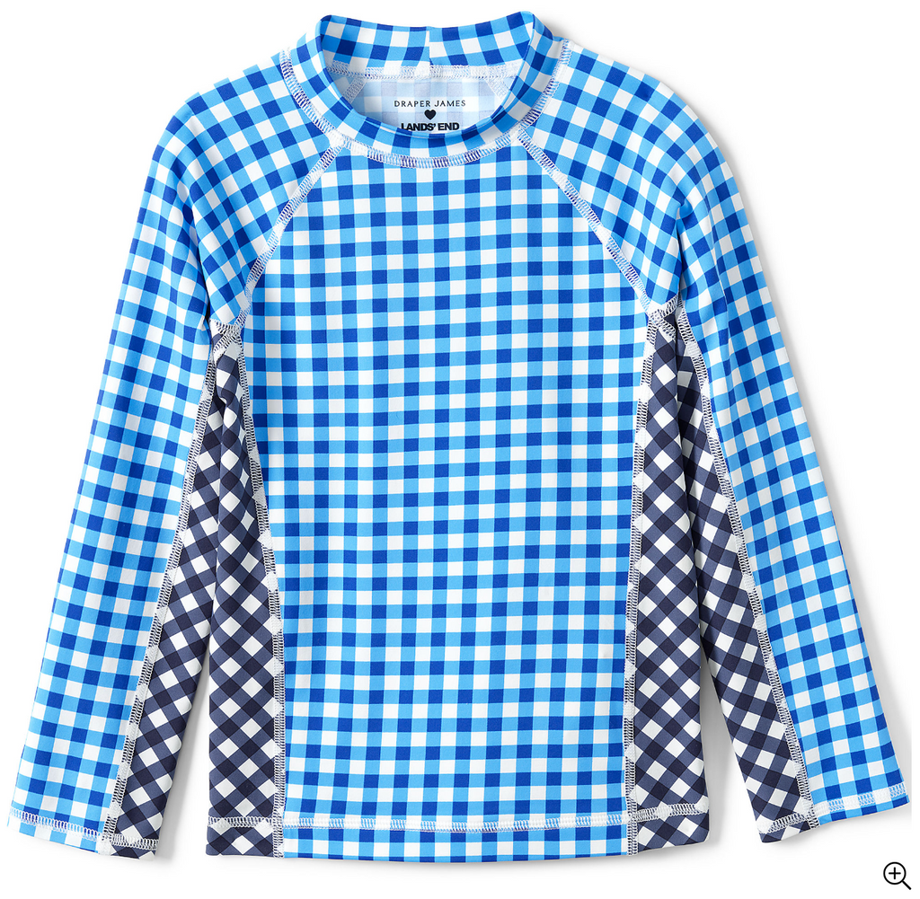 Draper James x Lands' End Kids Husky Mock Neck Rash Guard