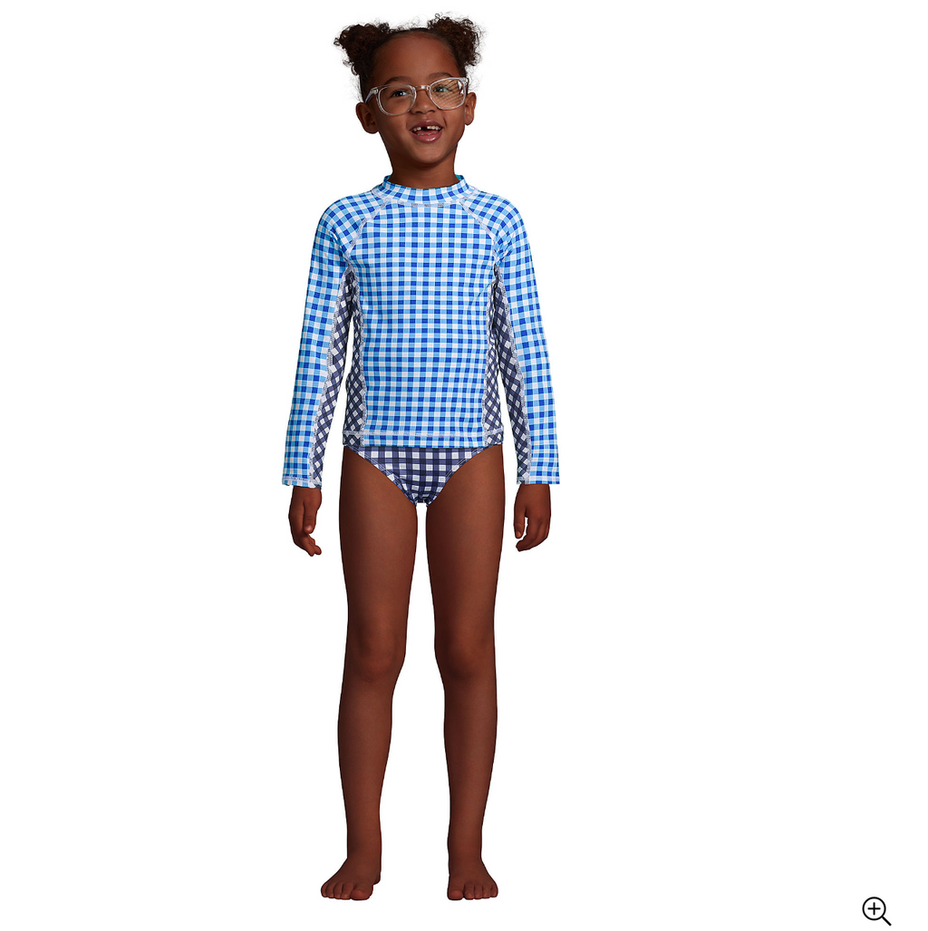Draper James x Lands' End Kids Husky Mock Neck Rash Guard