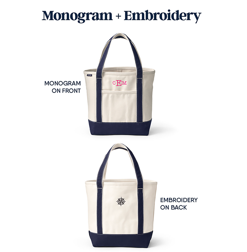 Medium Print 5 Pocket Open Top Canvas Tote Bag