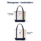 Medium Print 5 Pocket Open Top Canvas Tote Bag