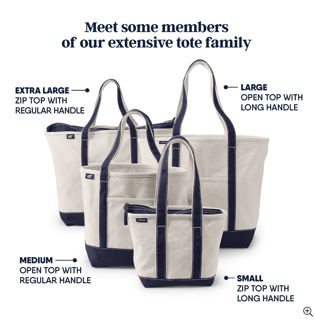 Medium Print 5 Pocket Open Top Canvas Tote Bag