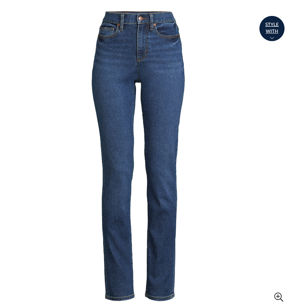 Women's Recover High Rise Straight Leg Blue Jeans