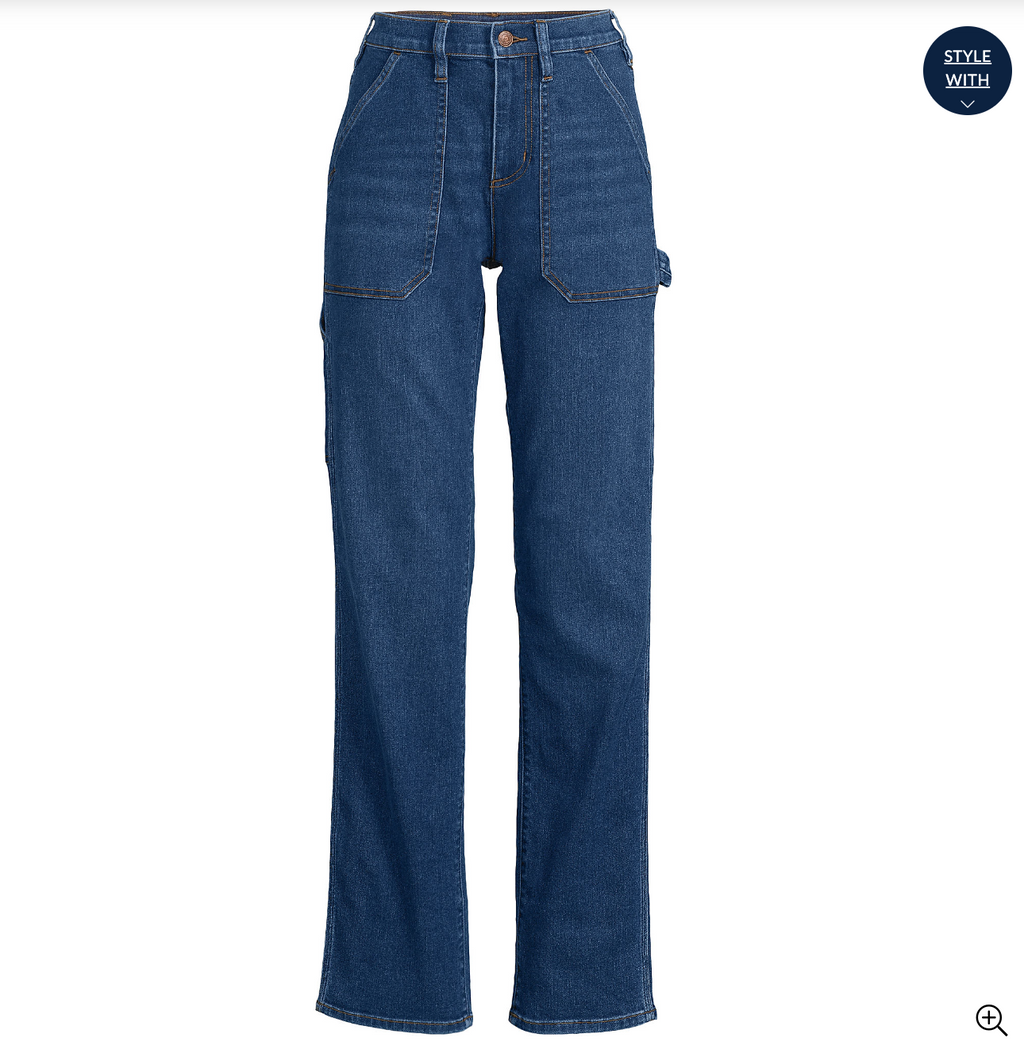 Women's Recover High Rise Relaxed Straight Leg Utility Blue Jeans