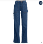 Women's Recover High Rise Relaxed Straight Leg Utility Blue Jeans