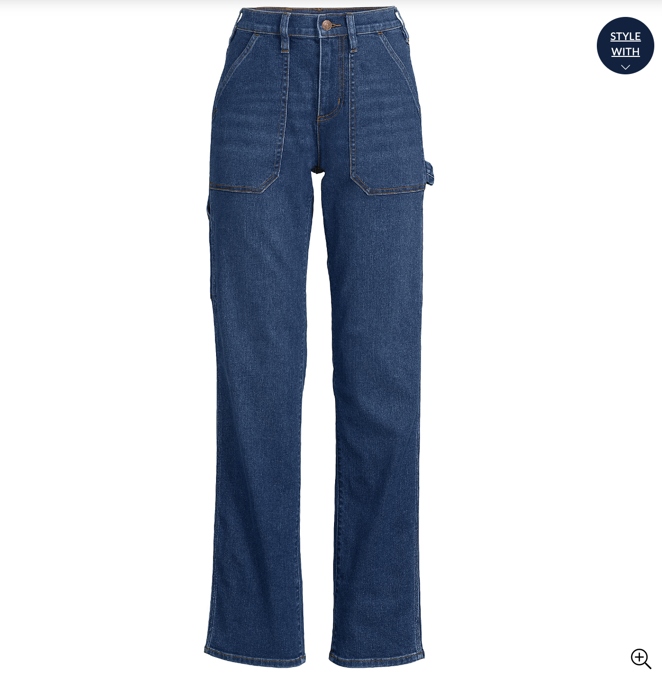 Women's Recover High Rise Relaxed Straight Leg Utility Blue Jeans