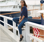 Women's Recover Mid Rise Boyfriend Blue Jeans