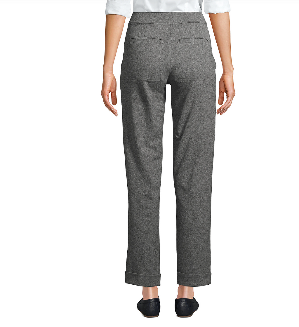 Women's Starfish High Rise Pintuck Straight Leg Elastic Waist Pull On Ankle Pants